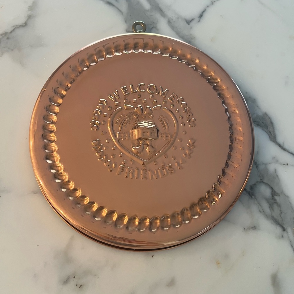 Copper Welcome Friends Wall Plaque